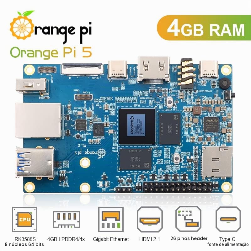 Orange Pi 5 4GB/8GB/16GB LPDDR4/4x RK3588S Octa-Core 64 Bits